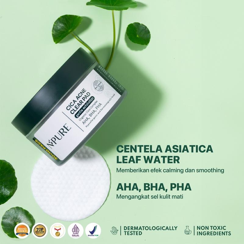 【Paket Hemat】NPURE Bundle Exfo CICA Clear Pad + Licorice Brightening Pad /kapas eksfoliasi/skincare bundling set/kapas angkat sel kulit mati/kapas sel kulit mati/skincare/kapas komedo/kapas muka kering/muka jerawat/skincare rutin/paket skincare - 1