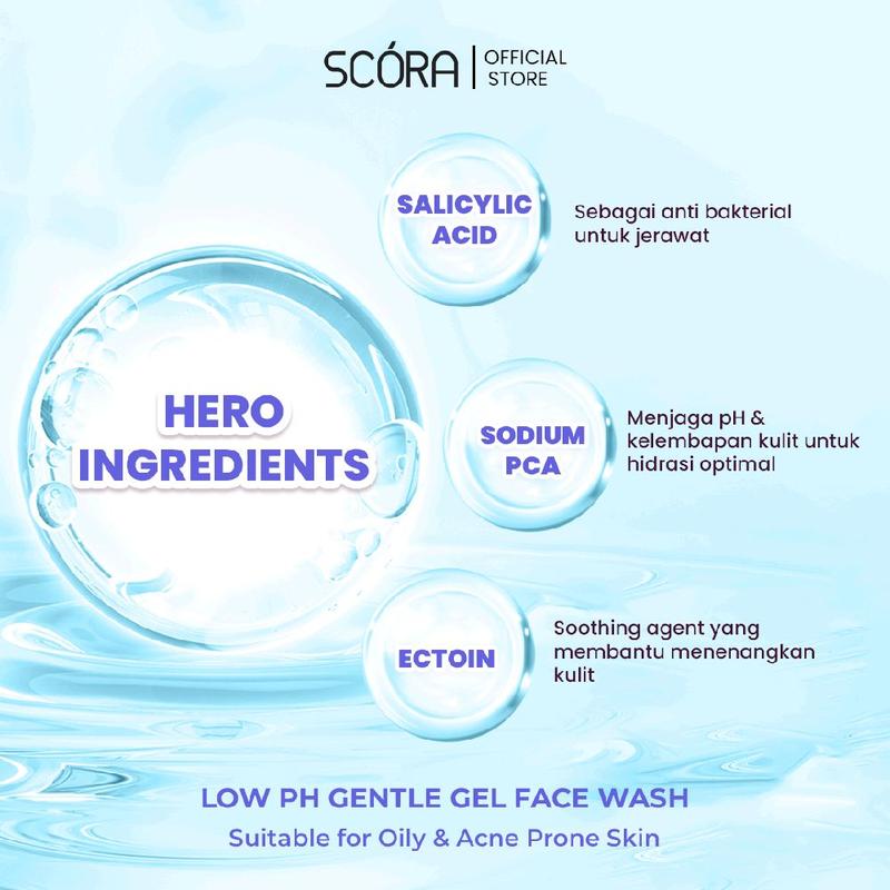 [Pre-Order] SCORA Salicylic Acid Gentle Low pH Cleanser Sabun Cuci Muka Oily Acne Prone Skin Friendly - 3
