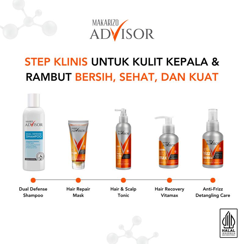 Makarizo Advisor Hair & Scalp Tonic 240mL - 2 in 1 Untuk Rambut Rontok dan Ketombe / Memperkuat Akar Rambut - 1