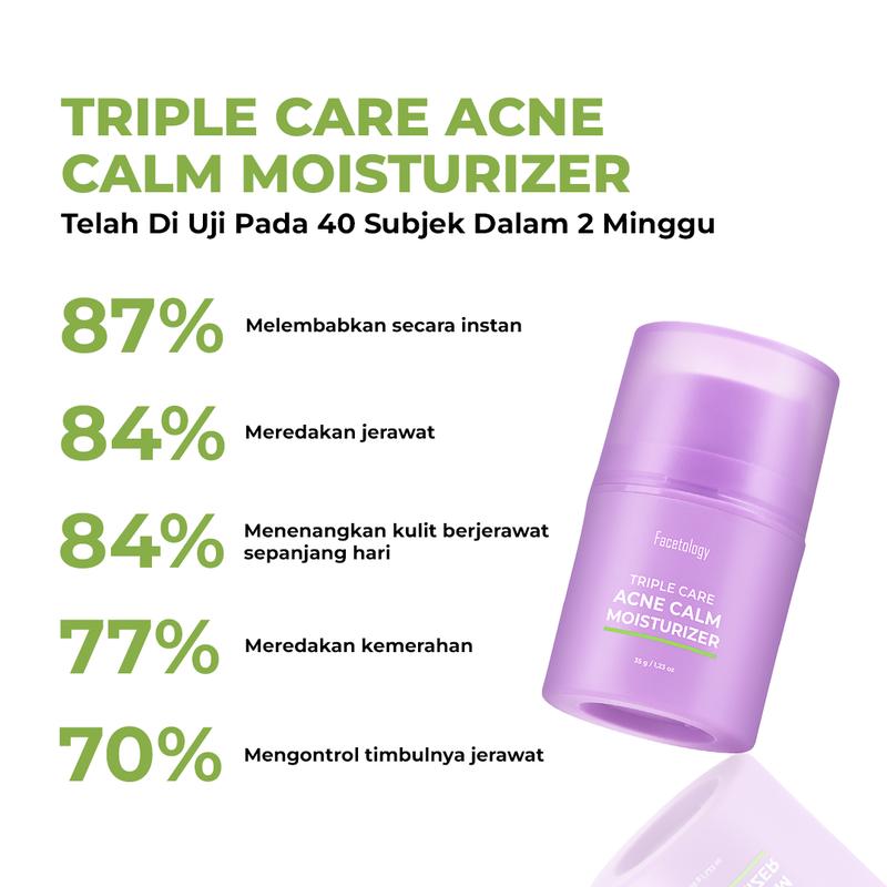 [NEW LAUNCH] Facetology Triple Care Acne Calm Moisturizer 35 Gr untuk Kulit Berminyak Berjerawat - 3