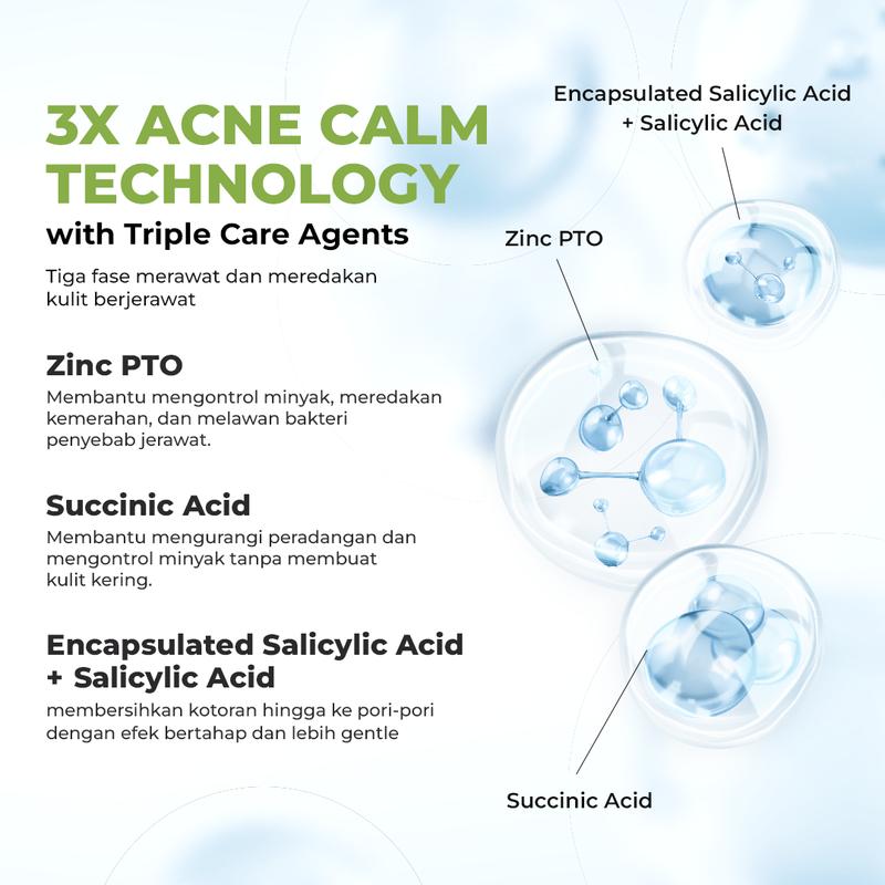 [NEW LAUNCH] Facetology Bundling Triple Care Acne Calm Cleanser 100 ml & Triple Care Acne Calm Moisturizer 35 Gr untuk Kulit Berminyak Berjerawat - 2