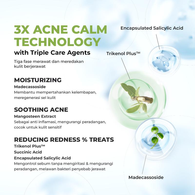 [Acne Hero] Facetology Bundling Triple Care Acne Calm Cleanser 100 ml & Triple Care Acne Calm Moisturizer 35 Gr & Triple Care Sunscreen For Acne & Oily Skin SPF 40 PA+++ 40ML Dijual oleh facetologystore - 2