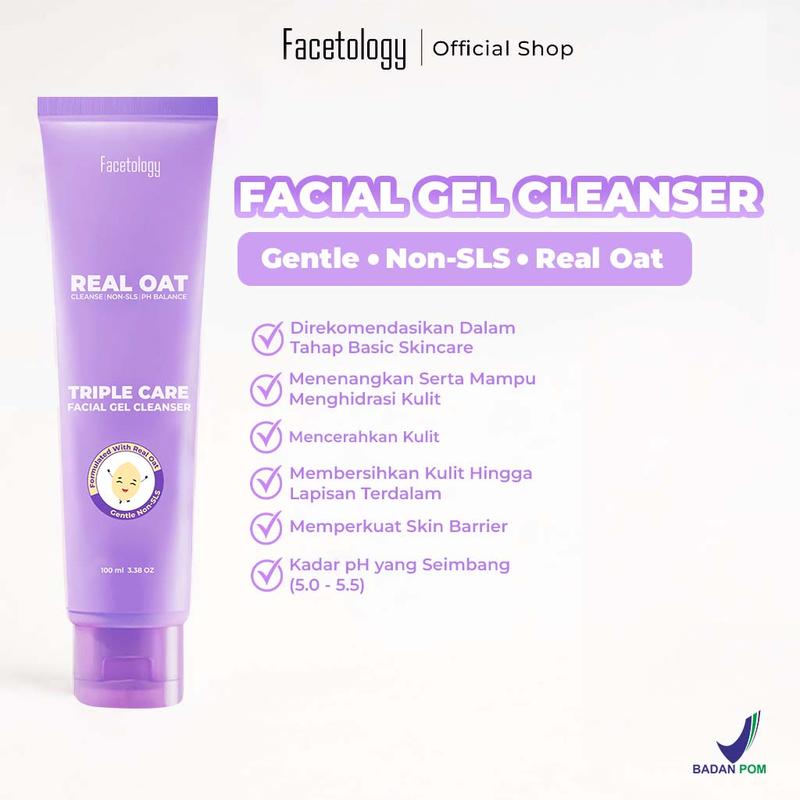 [EVERYDAY HEALTHY SKIN KIT] Facetology Bundling Triple Care Cleanser 100 ml & Triple Care Acne Calm Moisturizer 35 Gr & Triple Care Sunscreen SPF 40 PA+++ 40ML & Triple Care Micellar Water 100 ml - 2