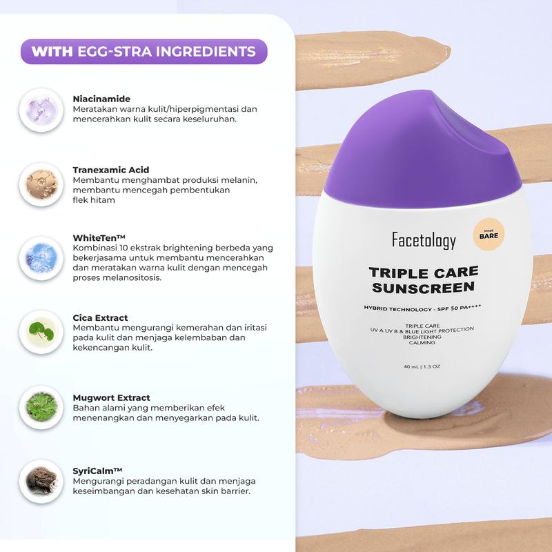 [MURCE POLL] Facetology [SPF ASLI DI UJI INVIVO INVITRO] Triple Care Sunscreen SPF 40 PA+++ 40ML - 4