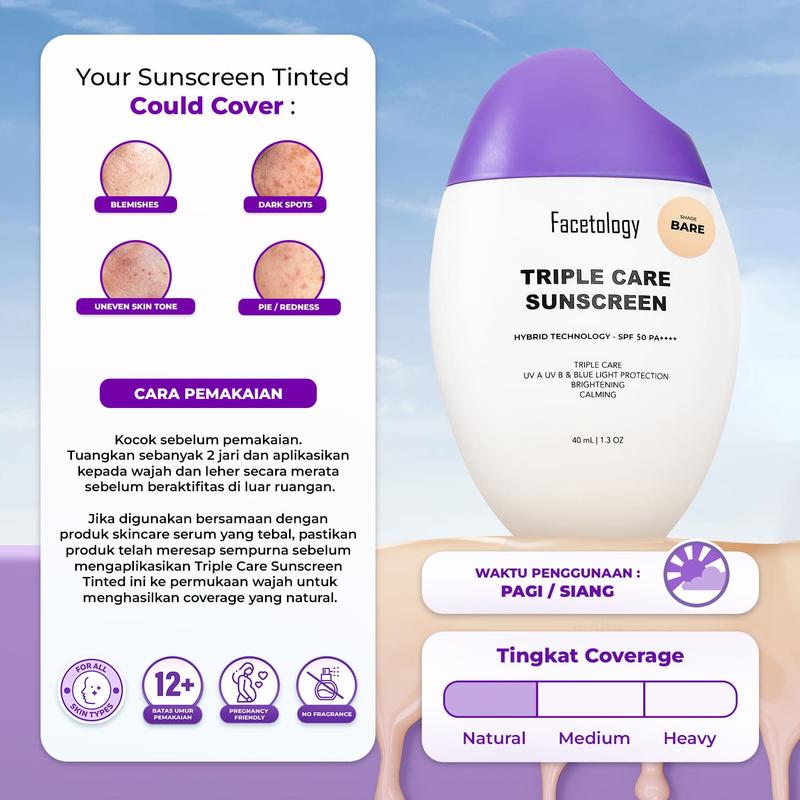 [BUY 2 GET 3] Facetology Bundling Triple Care Micellar Water 300ML & Triple Care Sunscreen SPF 40 PA+++ - 5