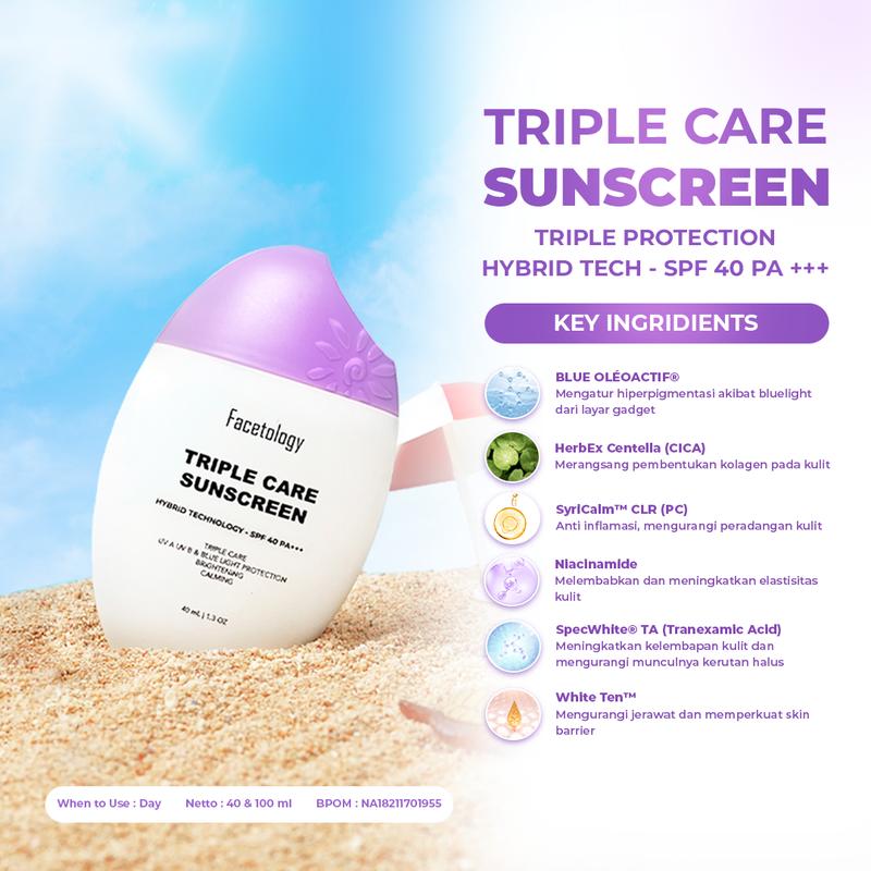 [BUY 2 GET 3] Facetology Bundling Triple Care Micellar Water 300ML & Triple Care Sunscreen SPF 40 PA+++ - 4