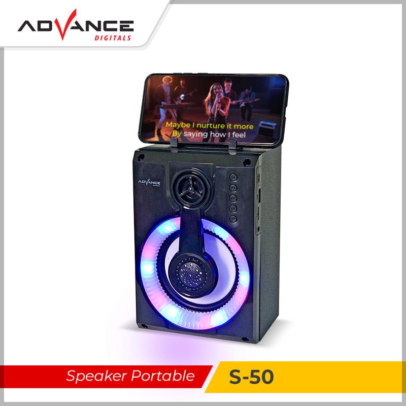 Speaker Advance S50 Bluetooth with MIC Music Box Portable Sub woofer Karaoke USB Radio Mikropon Speakers Bass - 2