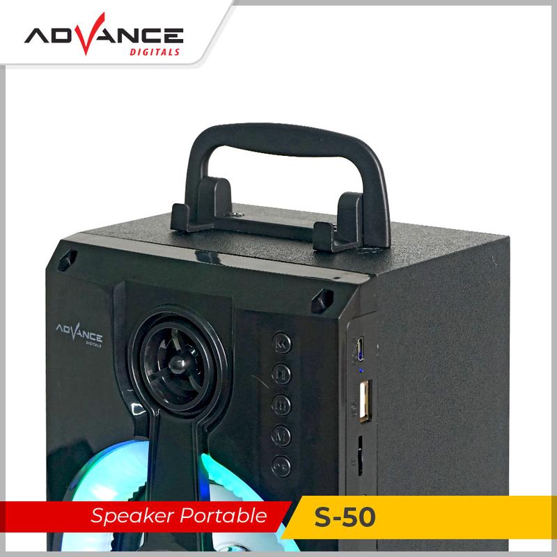 Speaker Advance S50 Bluetooth with MIC Music Box Portable Sub woofer Karaoke USB Radio Mikropon Speakers Bass - 3