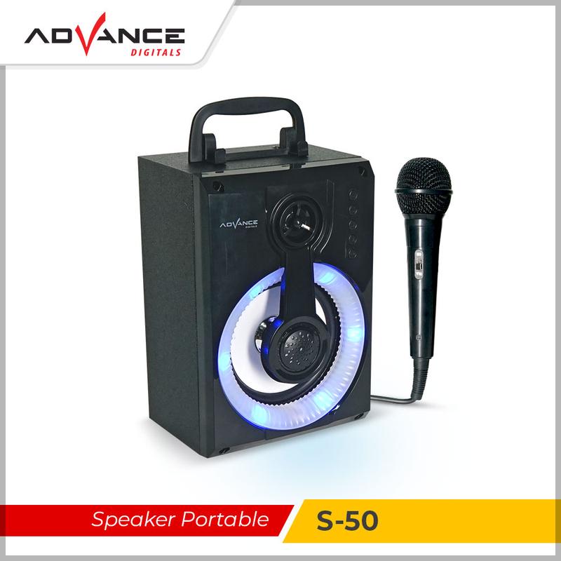 Speaker Advance S50 Bluetooth with MIC Music Box Portable Sub woofer Karaoke USB Radio Mikropon Speakers Bass - 4