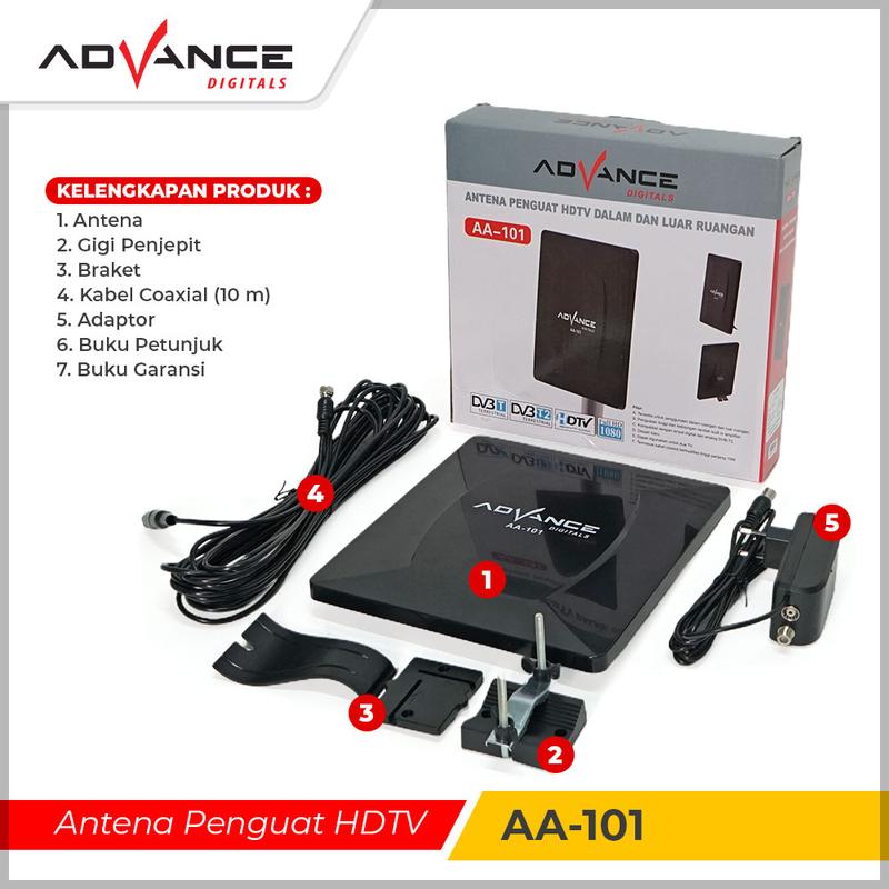 Antena Tv Digital Advance AA-101 antena tv digital indoor/outdoor kabel - 3