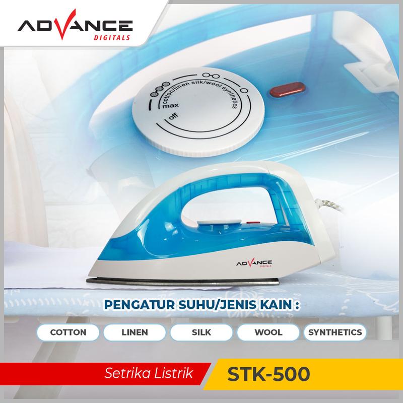 Setrika Listrik Advance Anti Lengket STK-500 Hemat Listrik 350 Watt Garansi Resmi 1 Tahun - 1