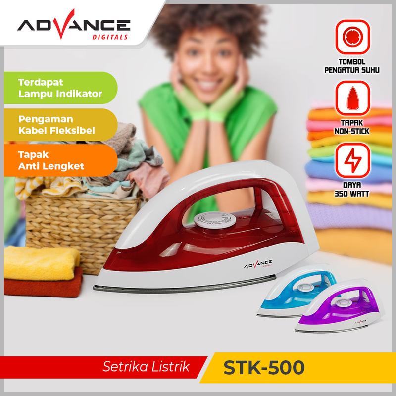Setrika Listrik Advance Anti Lengket STK-500 Hemat Listrik 350 Watt Garansi Resmi 1 Tahun - 4