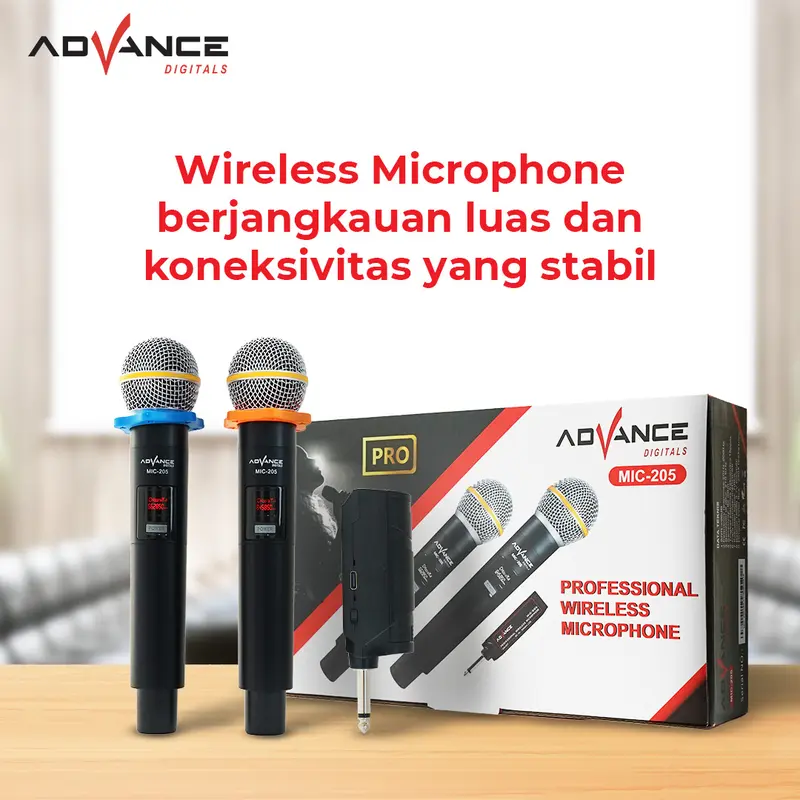 Advance Microphone Mic-205 Dual Microphone Anti Noise Bergaransi Resmi 1 Tahun - 1
