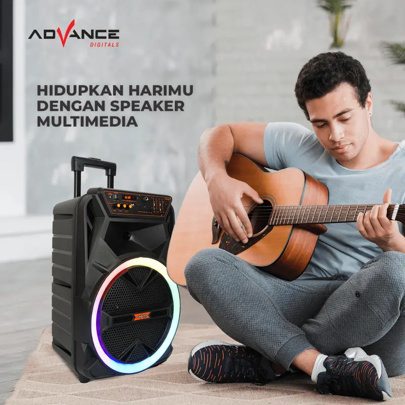 Advance KS2613 Speaker Bluetooth Portable 12 Inch Free 2 Microphone Wireless Garansi Resmi 1 Tahun Bass - 3
