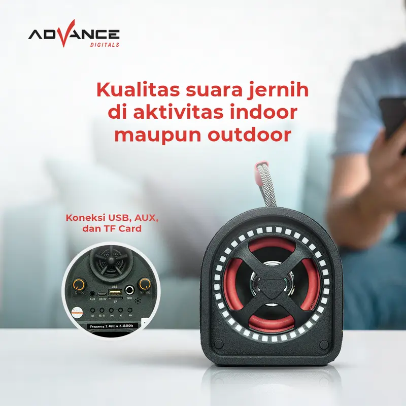 Advance KS-615 Speaker Bluetooth Portable 4 inch Free 1 Microphone Wireless - 2