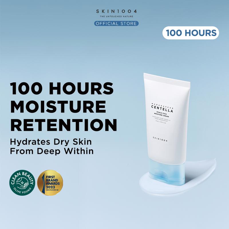 SKIN1004 Madagascar Centella Hyalu-Cica Moisture Cream 75ml Pembersihan Wajah Moisturizer Mencerahkan Melembabkan