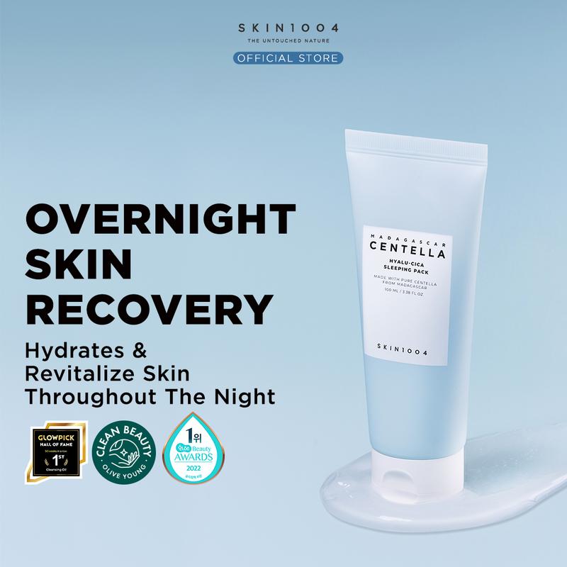 SKIN1004 Madagascar Centella Hyalu-Cica Sleeping Pack 100ml Perawatan Wajah Kering Mencerahkan Niacinamide Melembabkan