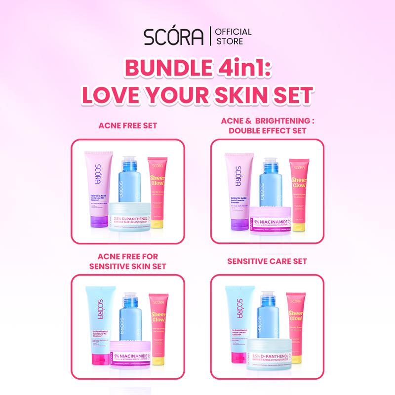 BUNDLE 4in1: LOVE YOUR SKIN SET with Sheer Tone Up Cream 30 Gr