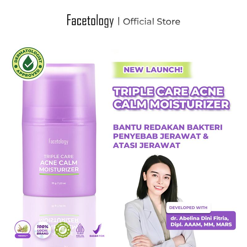 [NEW LAUNCH] Facetology Triple Care Acne Calm Moisturizer 35 Gr untuk Kulit Berminyak Berjerawat
