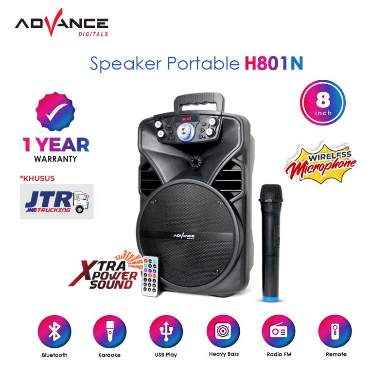 Speaker Bluetooth Portable Mic Wireless Advance H801N Speaker Meeting Rumah dan Luar Ruangan