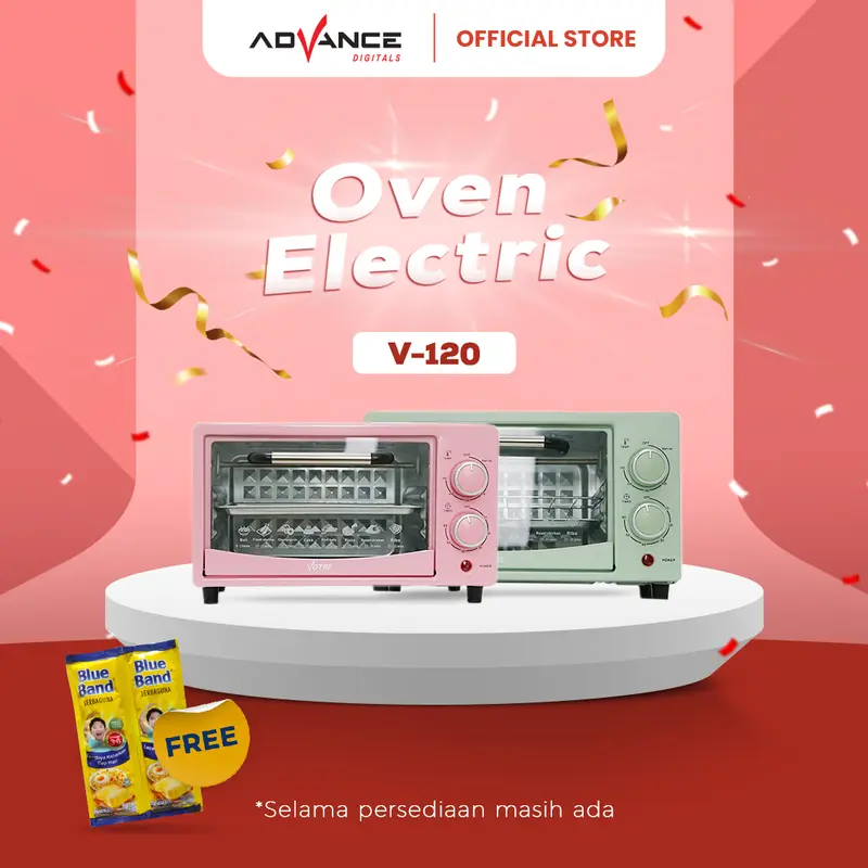Votre V-120 Oven Listrik Murah 12 Liter 2 Element 400watt By Advance Digitals