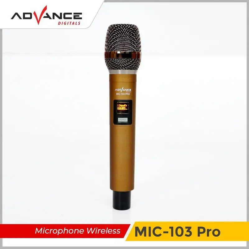 Advance Mic-103 Pro Microphone Wireless Bahan Metal Jarak 50 Meter - Garansi Resmi